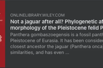 Pas un jaguar après tout ? Affinités phylogénétiques et morphologie du félidé pléistocène Panthera gombaszoegensis