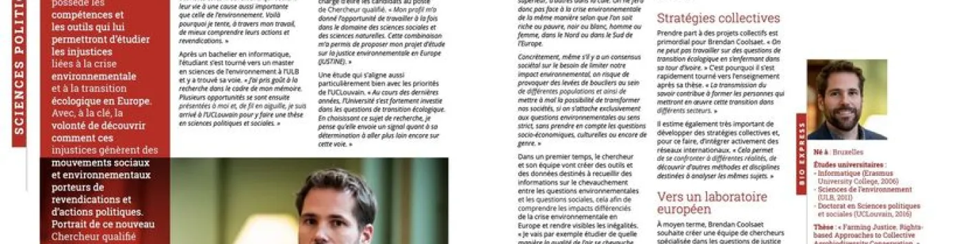 Félicitations à Brendan Coolsaet, nouveau Chercheur qualifié FNRS de l'UCLouvain – Université catholique de Louvain 